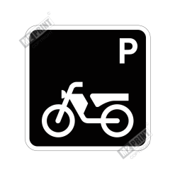 Parkeringsskilt - Parkering motorcykel MC sort