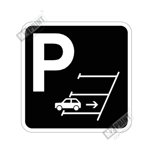 Parkeringsskilt - Baglæns parkering sort