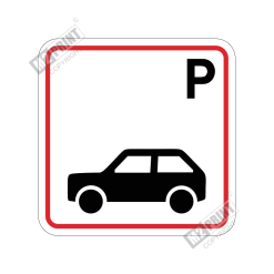 Parkeringsskilt - Parkering bil hvid