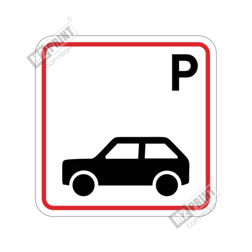 Parkeringsskilt - Parkering bil hvid