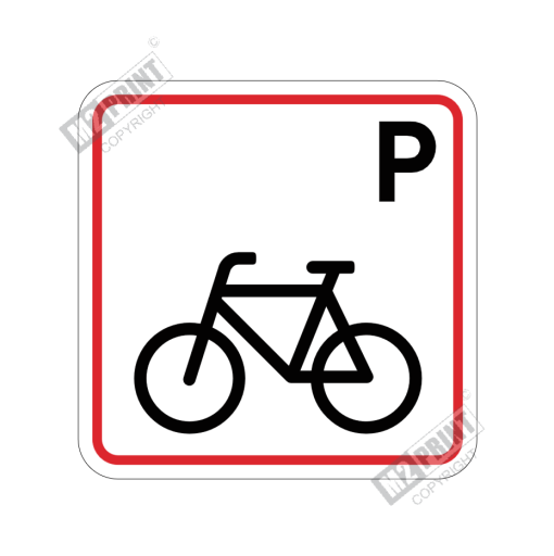 Parkeringsskilt - Parkering cykel hvid