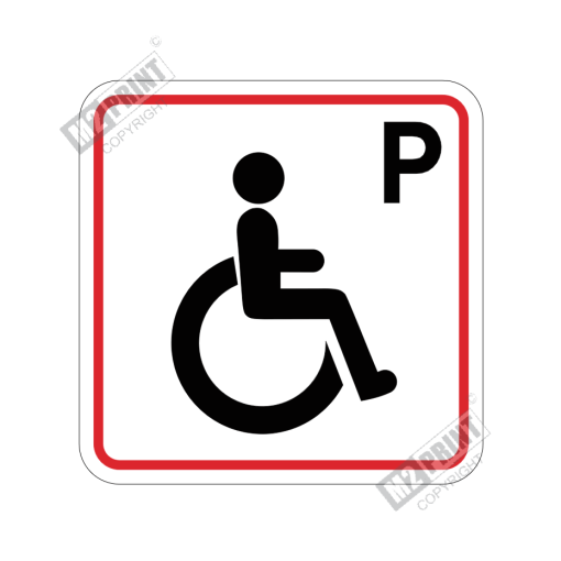 Parkeringsskilt - Parkering handicapsymbol 1 hvid