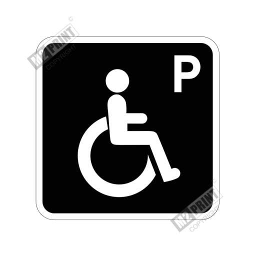 Parkeringsskilt - Parkering handicapsymbol 1 sort