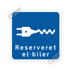 Parkeringsskilt - Reserveret el-biler blå