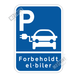 Parkeringsskilt - Parkering forbeholdt El-biler blå