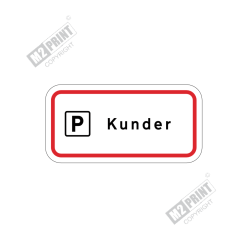 Parkeringsskilt - Parkering kunder hvid