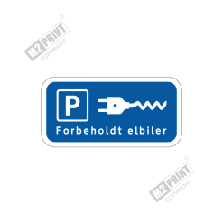 Parkeringsskilt - Forbeholdt elbiler blå 1