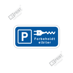 Parkeringsskilt - Forbeholdt elbiler blå 2