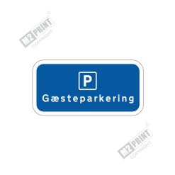 Parkeringsskilt - Gæsteparkering blå