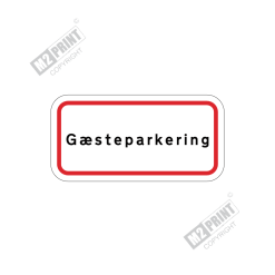 Parkeringsskilt - Gæsteparkering hvid 1