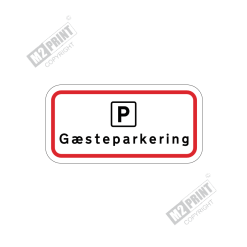 Parkeringsskilt - Gæsteparkering hvid