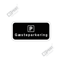 Parkeringsskilt - Gæsteparkering sort