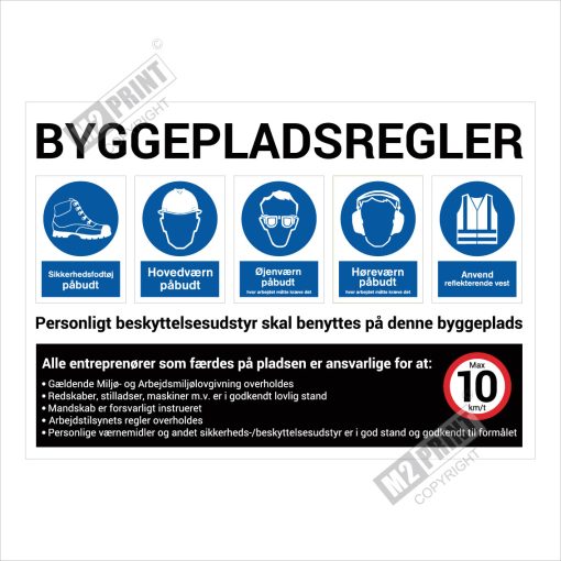 Byggepladsskilt - Regler for sikkerhed