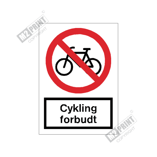 Forbudsskilt - Cykling forbudt