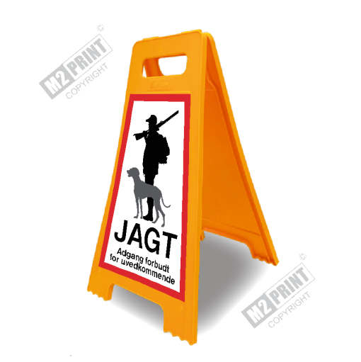 Jagt skilt - Adgang forbudt for uvedkommende, dobbeltsidet + sammenklappelig