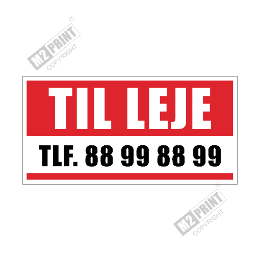 Til leje skilt rød