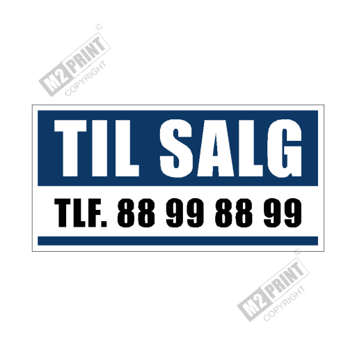 Til salg skilt blå